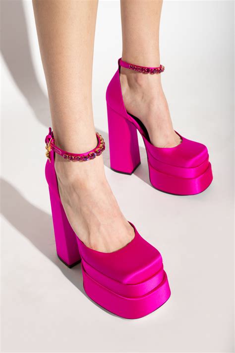 versace buty na platformie|Versace pink label.